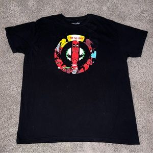 (We Love Fine) Marvel "I AM THE LOGO" Dead Pool Men's Black T-Shirt Size XXL 2XL